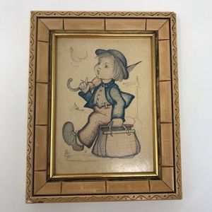 Wanderer 282/7 Vintage Hummel Framed Picture Germany 4 3/8 x 6 inch